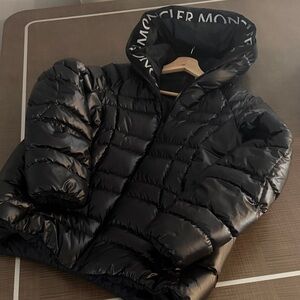 Moncler Shiny Black Hooded Jacket